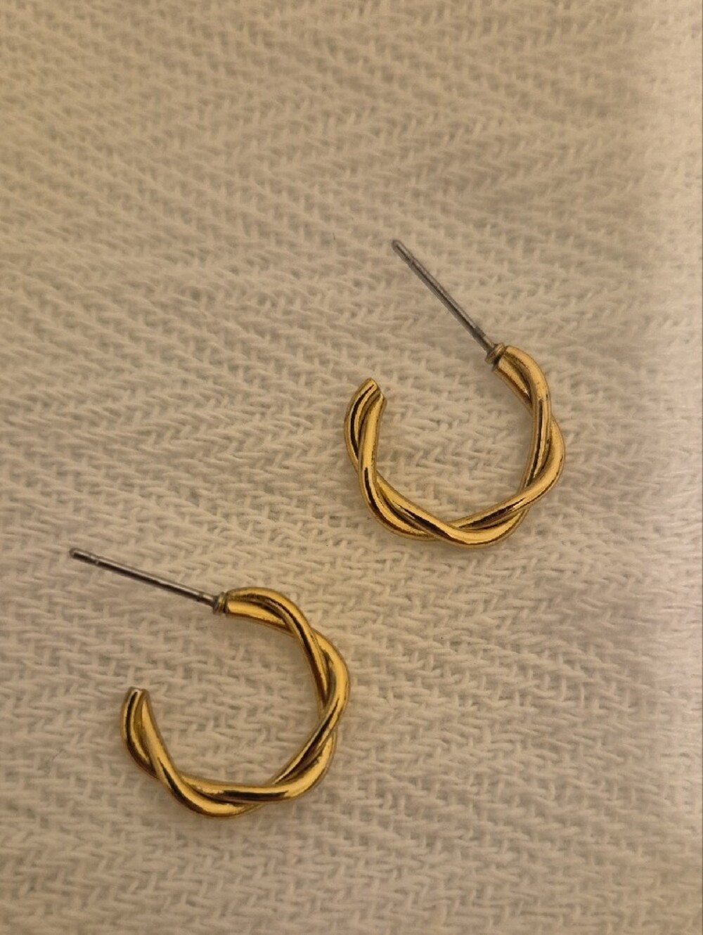 Gold Twisted Hoop Earring